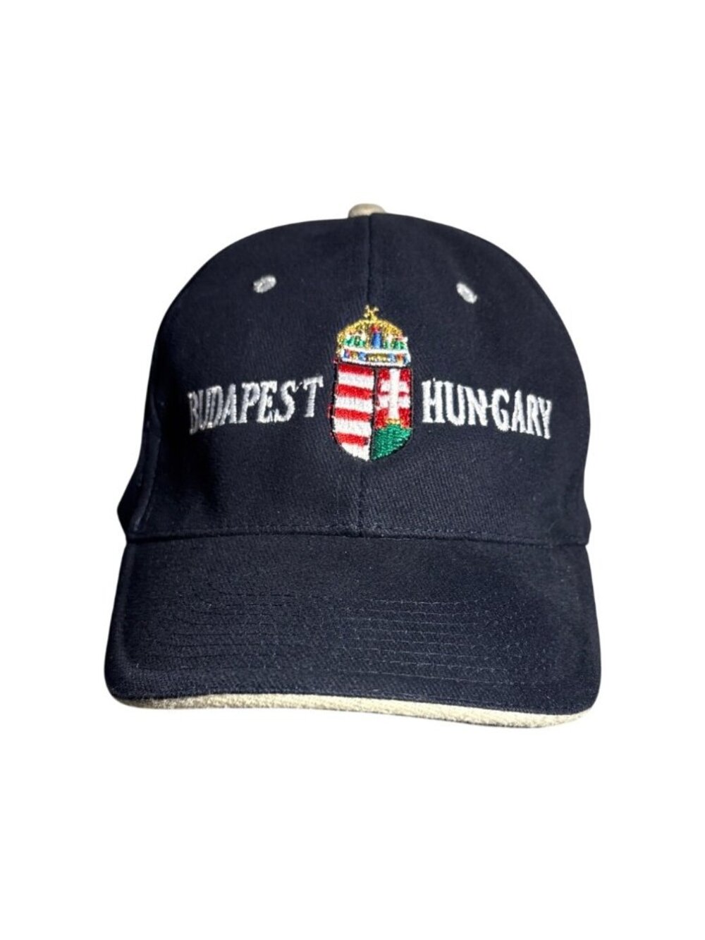 Hungary Hat Embroidered Blue Adjustable Cap Brass Buckle Strap Budapest